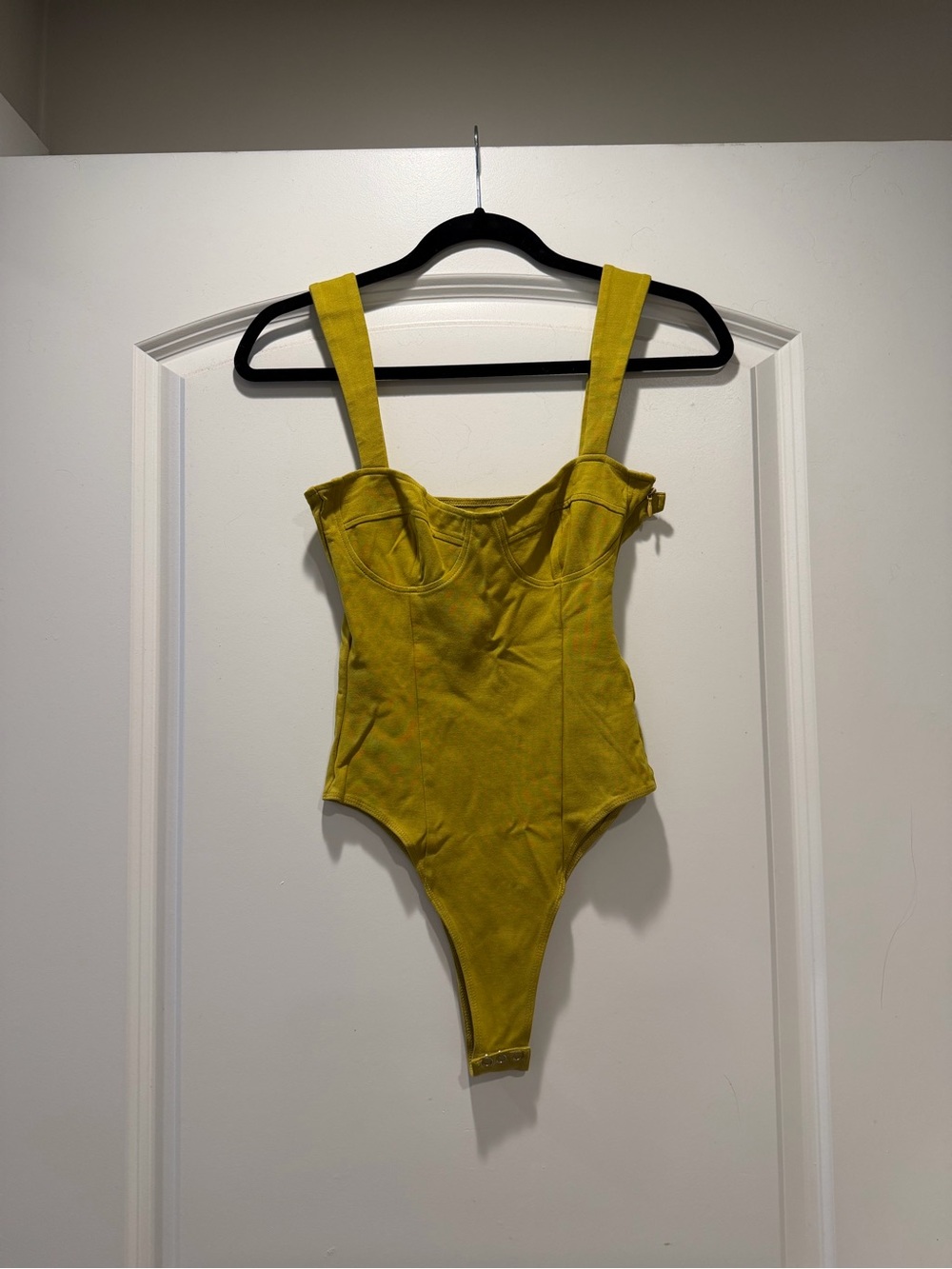 Capulet Yellow/Green One-Piece Bodysuit with Wide Straps